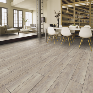 The Urban Oak Laminate Flooring - 12mm features durable AC5 rating, easy G5 Click installation and underfloor heating compatible.