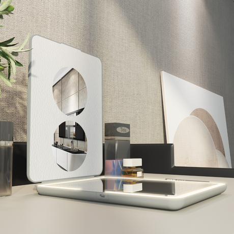 The Vanitii iPad LED Makeup Mirror features 3-color adjustable brightness, USB rechargeable and protective flip cover