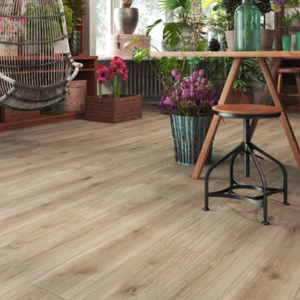 The Venice Oak Laminate Flooring - 12mm features Water-resistant, AC6-rated, easy Express Click installation 40-year warranty.