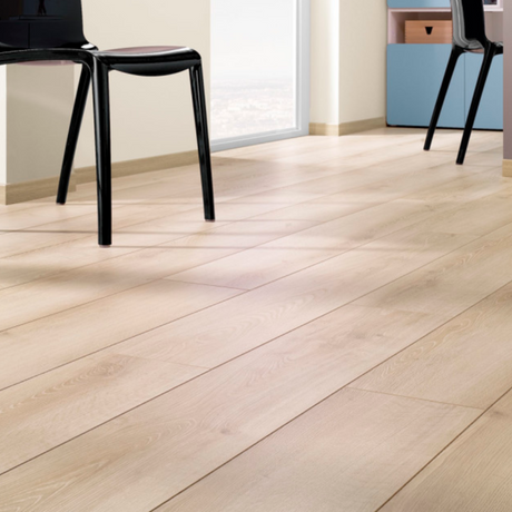 The Vicence Plank Laminate Flooring - 12mm features Water-resistant, AC6-rated durability and underfloor heating compatible.