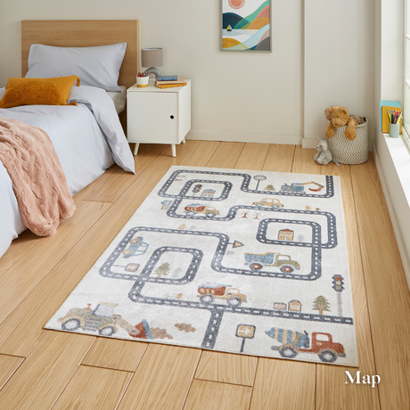 Add joy with the Vida Kids Collection Machine Made Rugs featuring playful designs like lions, pandas & rainbows while also being soft and durable