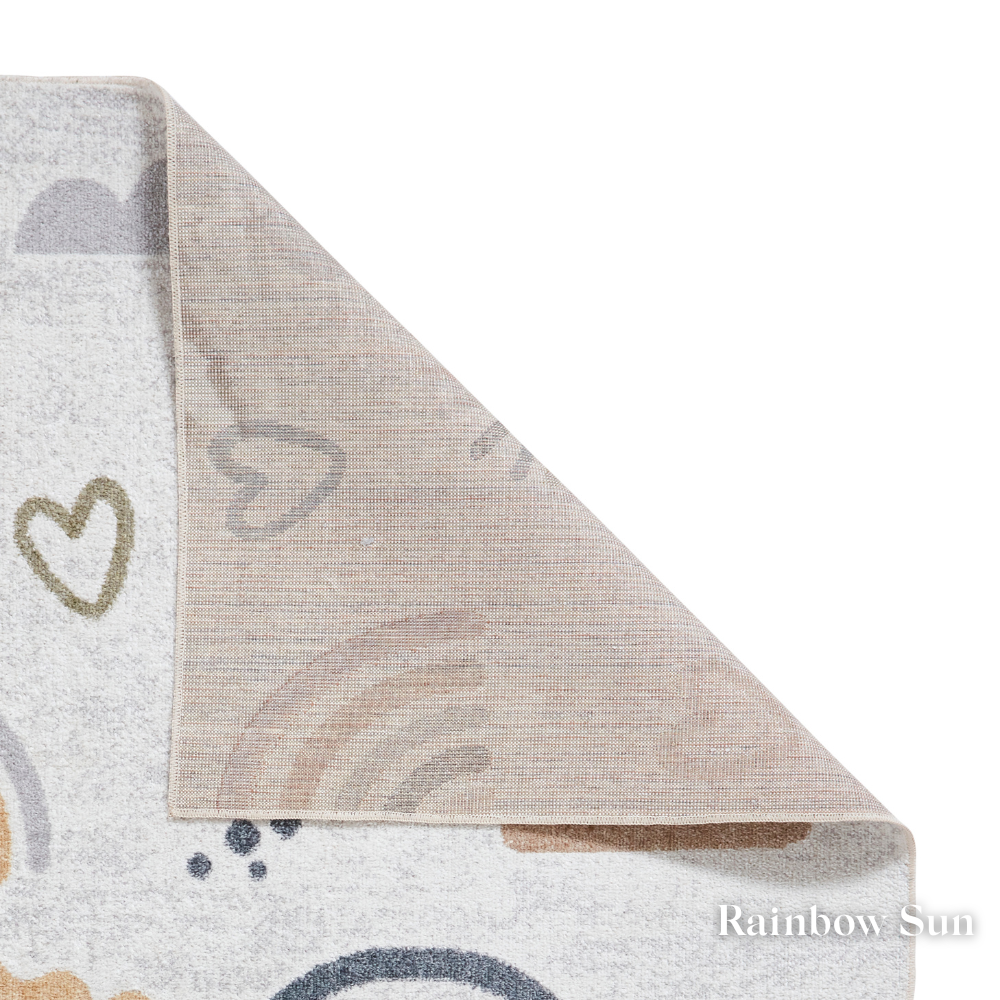Add joy with the Vida Kids Collection Machine Made Rugs featuring playful designs like lions, pandas & rainbows while also being soft and durable