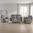 Dark Grey 3+2+1 recliner sofa set in a modern living room