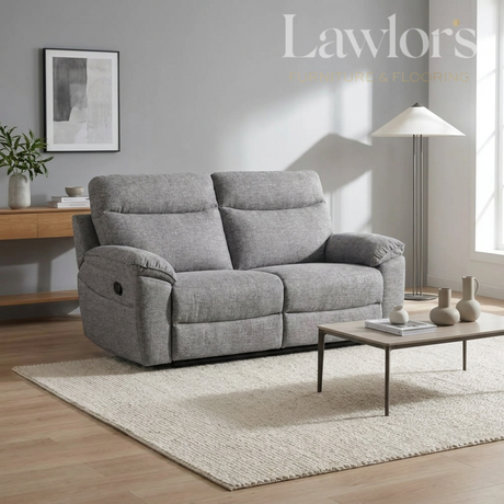 Dark Grey 2 seater recliner sofa in a living room setting