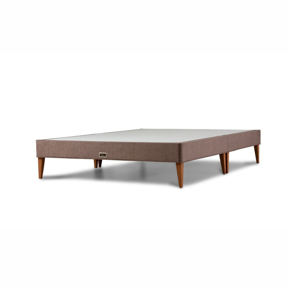 The Vintage Divan features mahogany legs, premium fabric upholstery and colour options, reinforced frame and under bed clearance, to suit any bed!