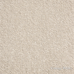 Textured white fabric swatch with 'Vintage White' label