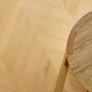 The Virgin Oak Chevron SPC Flooring features elegant chevron design, waterproof mineral core, 25 year warranty and Titanium Nano finish for durability