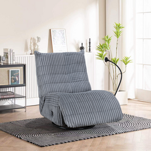 The Viva Swivel Recliner Chair in Grey features swivel and recline functions, soft ribbed fabric and mobile phone holder.