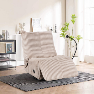 The Viva Swivel Recliner Chair in Taupe features swivel and recline functions, soft ribbed fabric and mobile phone holder