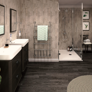 The Aquaply Harmony Bithon Marble wall panel features warm marble effect with easy installation, antibacterial protection and a 35 year guarantee