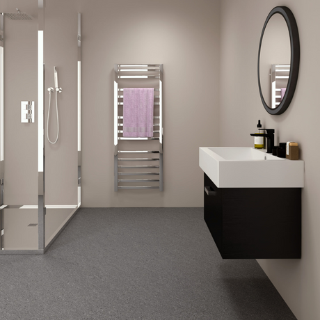 The Aquaply Harmony Pale Grey wall panel brings a matte finish with easy installation, antibacterial protection and a 35 year guarantee