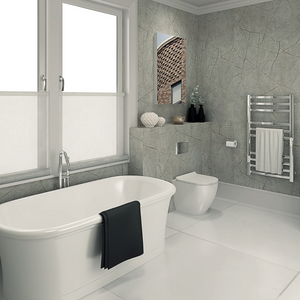 The Aquaply Harmony Roffel Marble wall panel features a cool grey elegance with easy installation, antibacterial protection and a 35 year guarantee