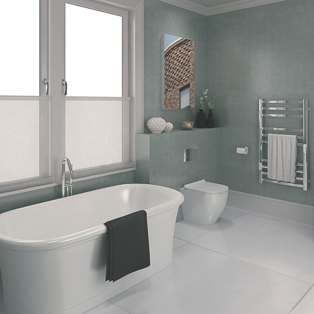 The Aquaply Harmony Titanium wall panel features a refined tranquil finish with easy installation, antibacterial protection and a 35 year guarantee