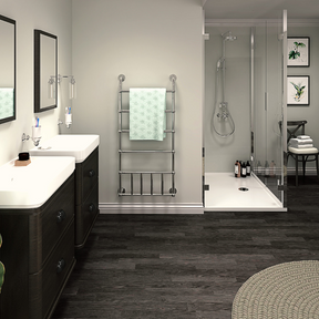 The Aquaply Harmony Warm Grey wall panel brings a subtle matt finish with easy installation, antibacterial protection and a 35 year guarantee