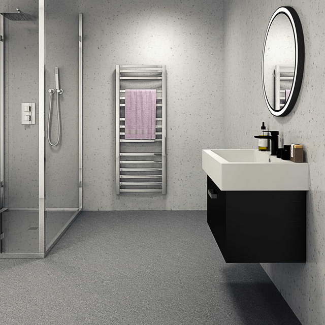 The Aquaply Origins Snowflake wall panel brings a bright finish and glitter accents with easy installation, antibacterial protection and a 35 year guarantee