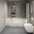 The Aquaply Origins Toffee Marble wall panel brings beige and grey tones with easy installation, antibacterial protection and a 35 year guarantee