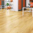 The Warsaw Oak 12mm Laminate Flooring features AC4 rated, light oak tones with natural streaks and knots and 20-year warranty.