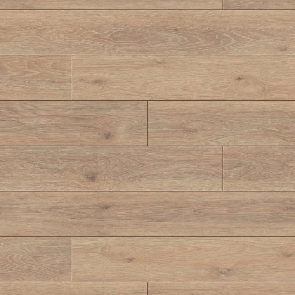 The Wheat Pistachio Oak Laminate Flooring - 8mm features light beige modern style, AC4 durability, antibacterial protection and easy 1Click 2Go installation