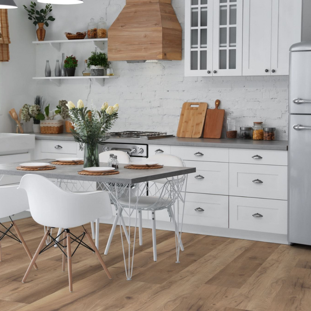 The Wild West Oak Laminate Flooring - 12mm features AC5 durability, water-resistant and underfloor heating compatible.