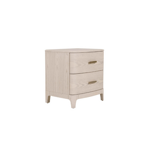 The Zahra Bedside Locker 2 Drawer in Parisian Cream comes with an oak finish, providing both an elegant style and functionality.