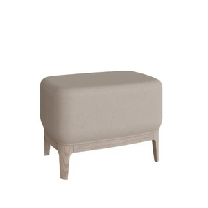 The Zahra Footstool in Parisian Cream with high-quality ash veneer, stylish and durable making it an ideal addition to enhance any bedroom style.