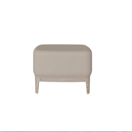 The Zahra Footstool in Parisian Cream with high-quality ash veneer, stylish and durable making it an ideal addition to enhance any bedroom style.