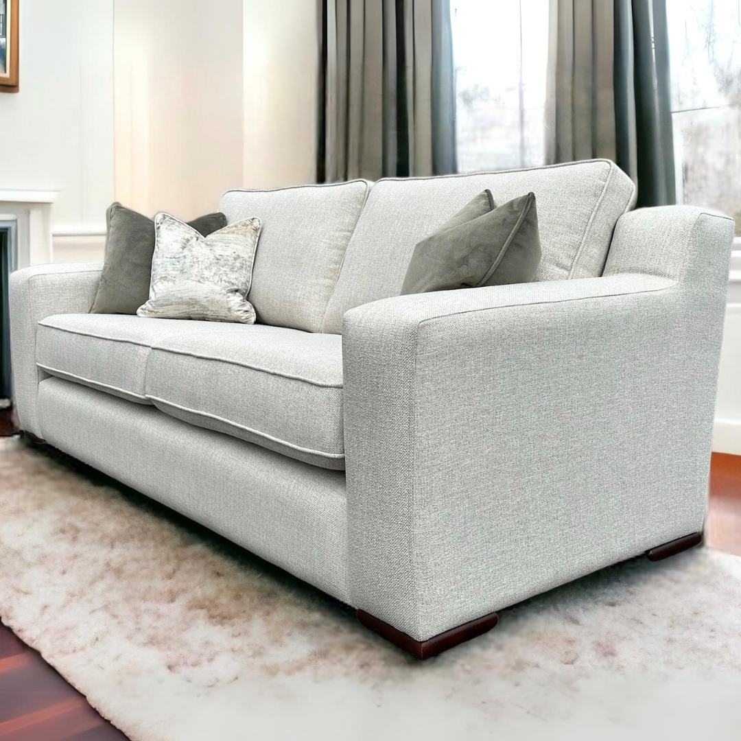 The Alice Fabric Sofa is handmade in Ireland featuring aqua clean materials for easy cleaning with entirely custom choices.
