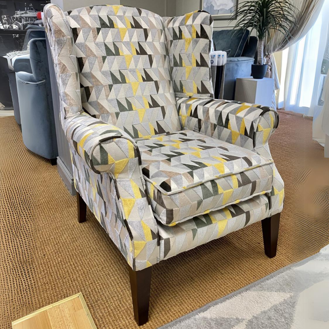 The Duchess Fabric Armchair is handmade in Ireland featuring aqua clean materials for easy cleaning with entirely custom choices.