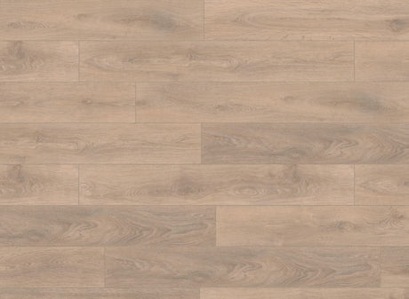 Blonde Oak Laminate Flooring - 8mm, realistic wood look, AC4 wear rating, 20-year guarantee, underfloor heating compatible, ideal for homes and commercial spaces.