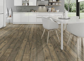 The Oak Posino Gloss Laminate Flooring - 8mm features high-gloss oak finish, AC4 durability and underfloor heating compatible.