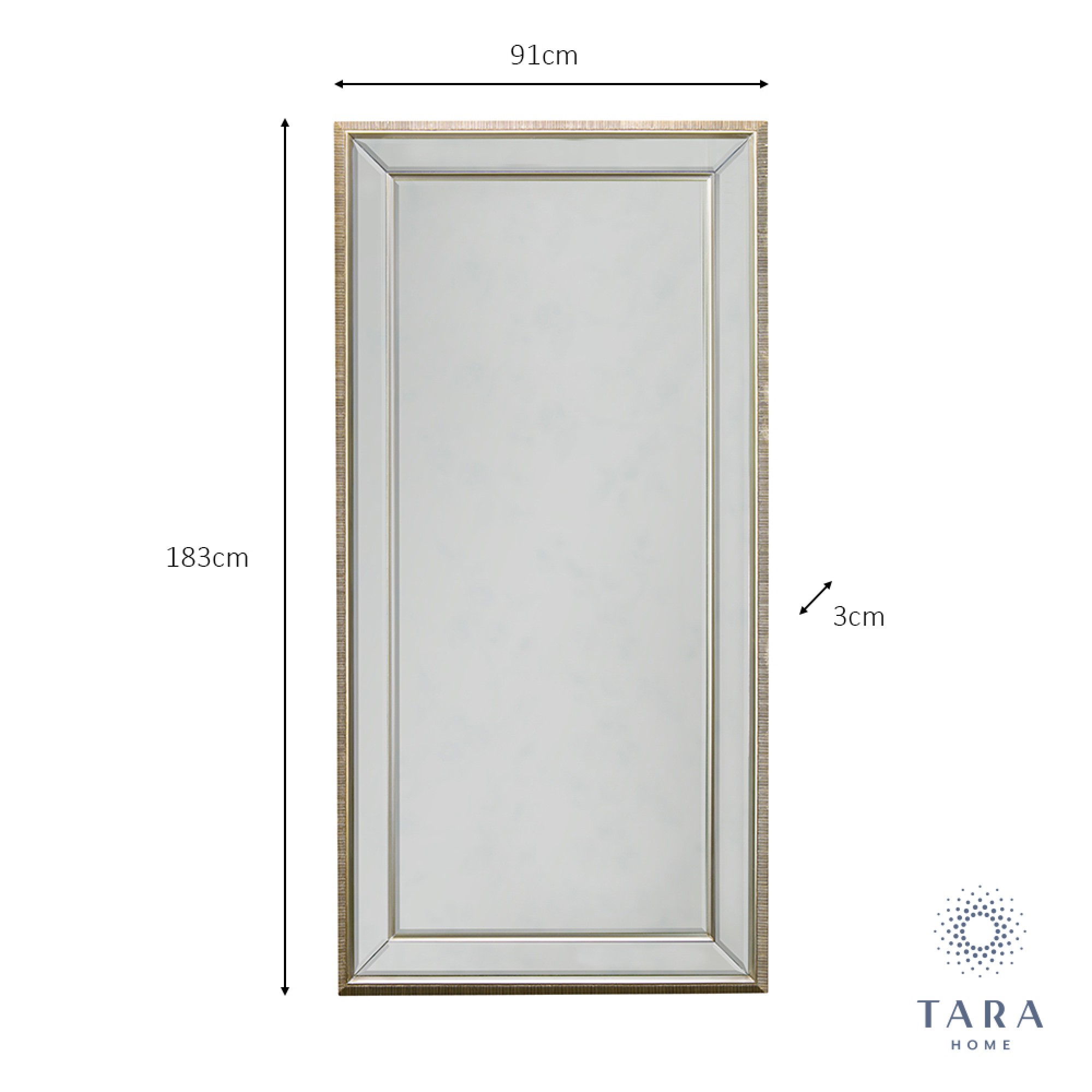 Tara Home Reflections Leaning Mirror Antique Glass 183cm Lawlors Furniture & Flooring