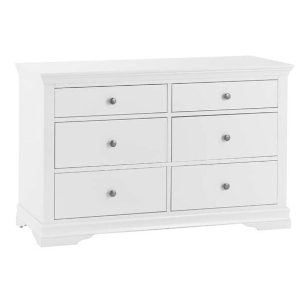 Weston 6 Drawer Dressing Chest - White, Chest of Drawers