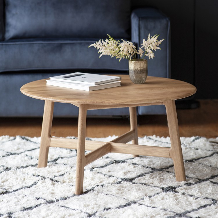 Gallery Madrid Round Coffee Table Oak, Oak Round Coffee Table