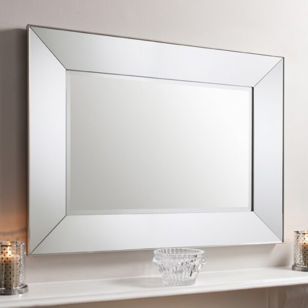 Gallery™ Vasto Rectangle Mirror Silver, Mirror, Mantlepiece Mirror, Bedroom Mirror