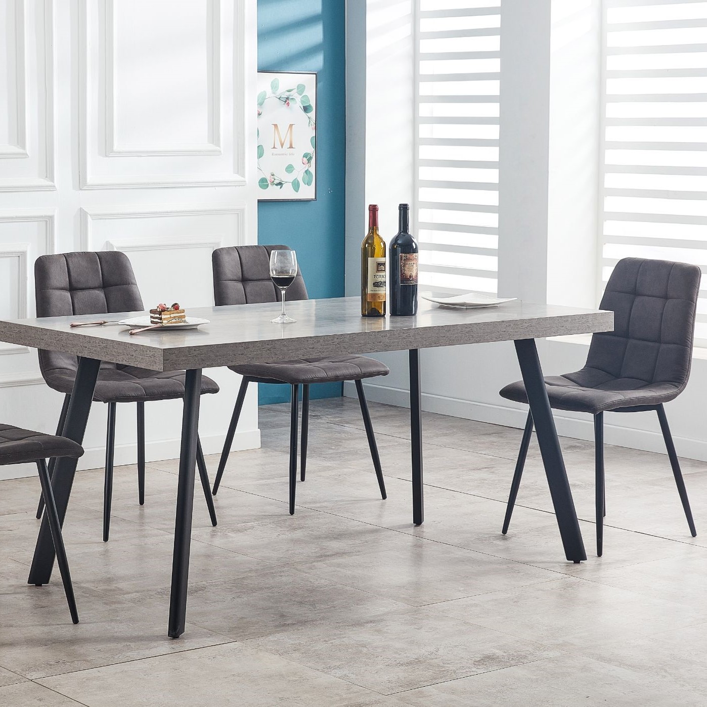 Florence Grey Marble Dining Table - Lawlors Furniture & Flooring