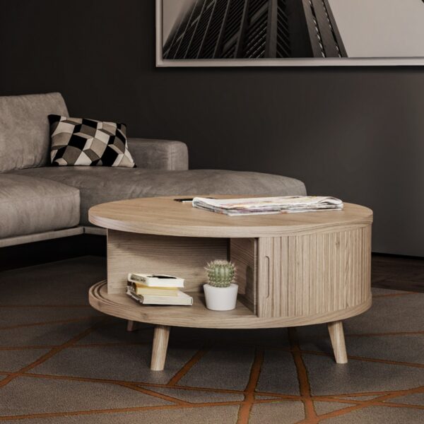 Arlo Grey Coffee Table, Tambour Coffee Table, Coffee Table, Contemporary Coffee Table