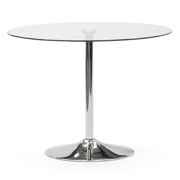 Orbit Clear Glass Dining Table, Round Dining Table, Round Glass Dining Table