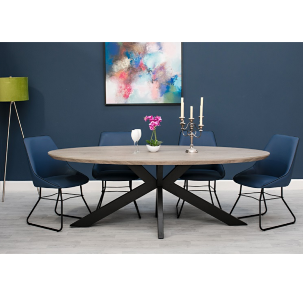 Malin Oval Dining Table 2.2m Grey