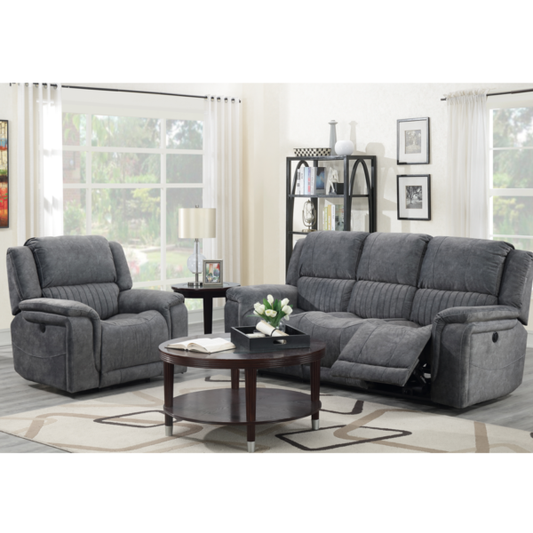Washington grey sofa in a room setting. A three seater sofa and one seater sofa is displayed