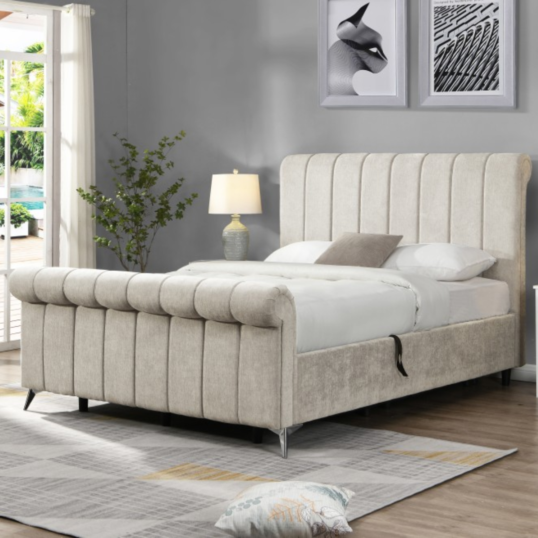 Carlow Bed Beige - Lawlors Furniture & Flooring