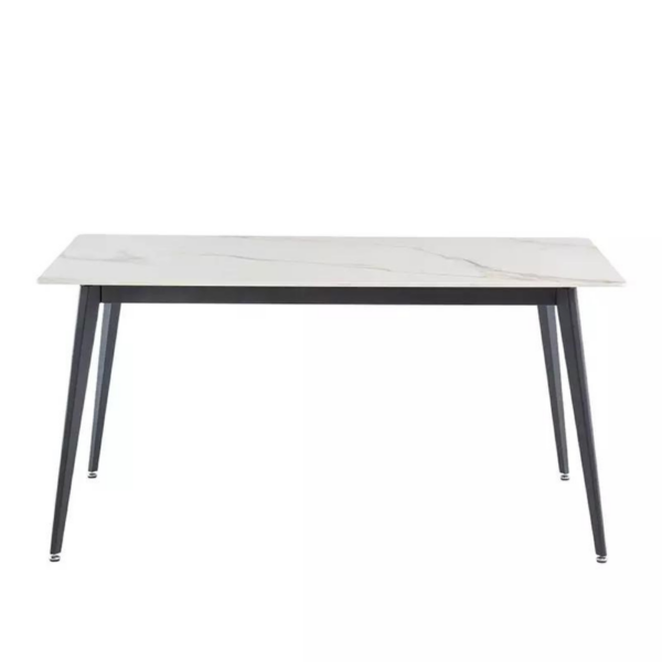 The Ivy Dining Table 1.6m in Rebecca Grey features a surface that is heat and scratch resistant as well as waterproof