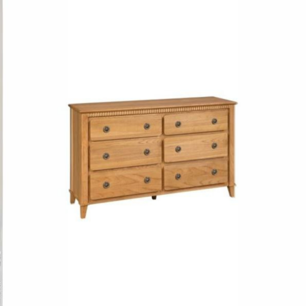 The Mindy Wide 6 Drawer Chest is crafted from premium oak, combining timeless design with robust durability