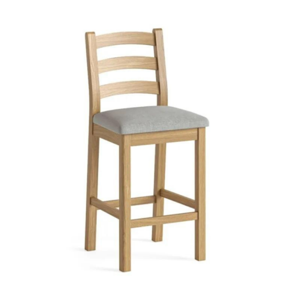 Normandy Bar Stool is crafted from solid oak frames and real oak veneers.