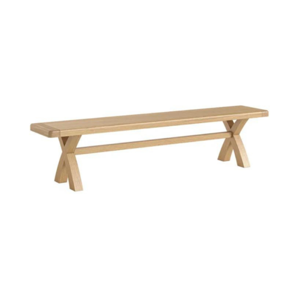 Normandy Cross Bench is crafted with solid oak frames, real oak veneers and cross leg design.