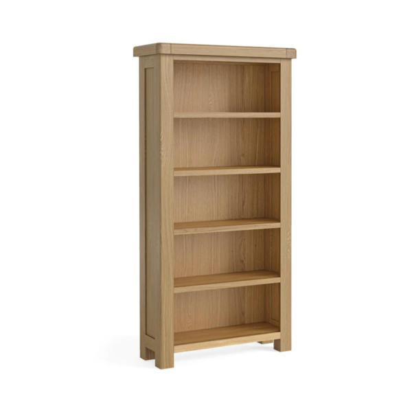 The Normandy Large Bookcase featuring solid oak frames and oak veneers